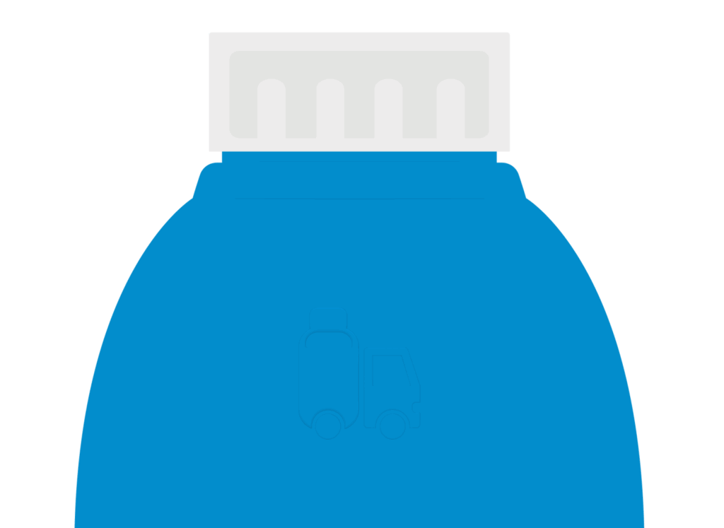 Juice Master Delivered Blue Bottles